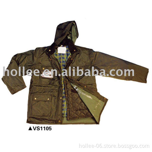 nylon/pvc parka jacket outerwear